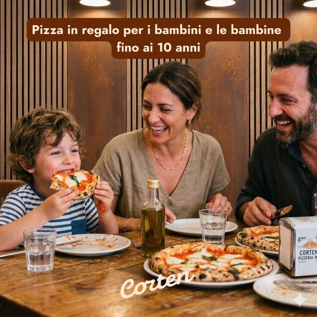 PIzza preferita dei bambini, pranzo o cena in pizzeria